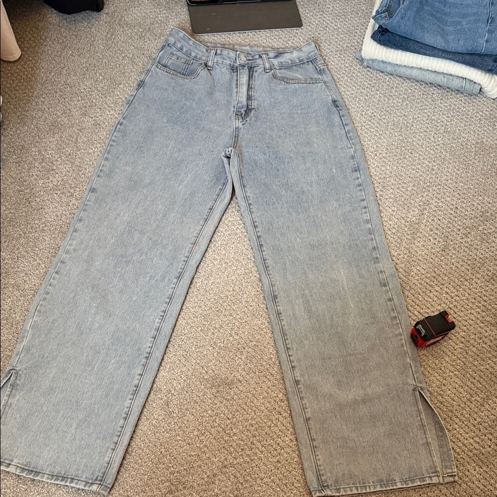 Light Blue Wide-Leg Jeans
